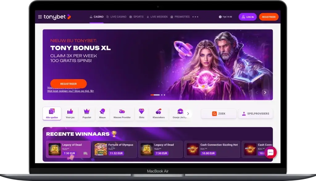 Tonybet - casino zonder cruks